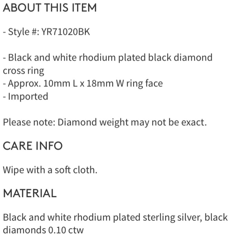NEW! Black Diamond Cross Ring 8 - Picture 7 of 8